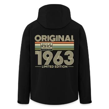 Original 1963 Édition Limitée Vintage - Veste softshell homme en polyester recyclé Stanley/Stella - noir - Dos - AI Model Male 185 light (185cm)