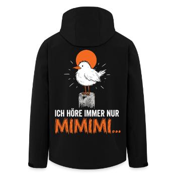 Ich höre immer nur Mimimi – Lustiger Vogel - Recycelte Männer Softshell-Jacke von Stanley/Stella - Schwarz - Hinten - AI Model Male 185 light (185cm)