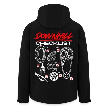 Bicycle Checklist Design - Men’s Recycled Softshell Jacket by Stanley/Stella - black - Back - AI Model Male 185 light (185cm)