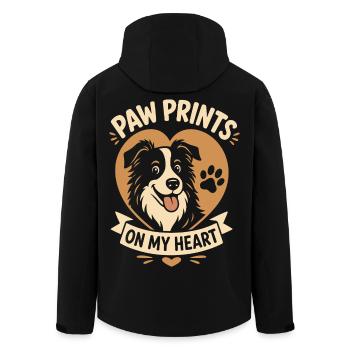 Empreintes de pattes sur mon cœur border collie - Veste softshell homme en polyester recyclé Stanley/Stella - noir - Dos - AI Model Male 185 light (185cm)