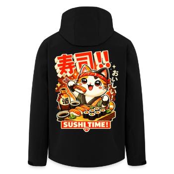 Kawaii Sushi Katze - Recycelte Männer Softshell-Jacke von Stanley/Stella - Schwarz - Hinten - AI Model Male 185 light (185cm)