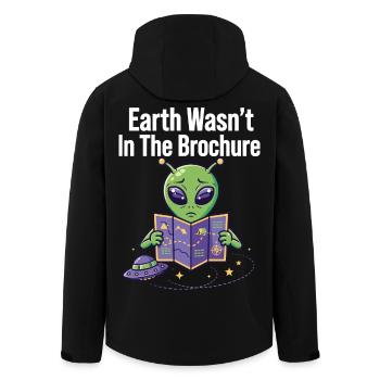 Earth Wasn’t In The Brochure Alien - Recycelte Männer Softshell-Jacke von Stanley/Stella - Schwarz - Hinten - AI Model Male 185 light (185cm)