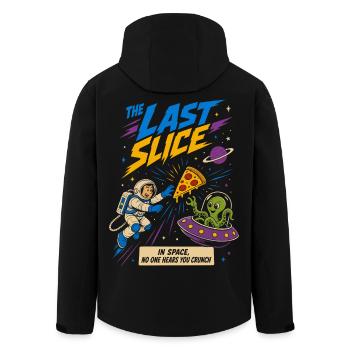 The last slice of pizza in space - Men’s Recycled Softshell Jacket by Stanley/Stella - black - Back - AI Model Male 185 light (185cm)
