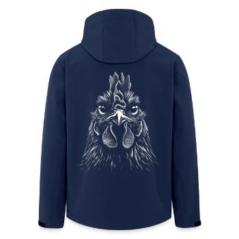 poulet portrait poule poulets volaille cadeau - Veste softshell homme en polyester recyclé Stanley/Stella - marine - Dos - AI Model Male 185 light (185cm)