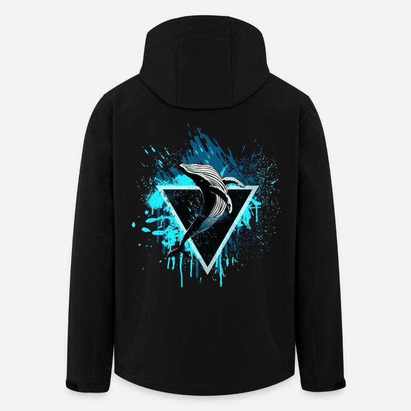 Whale with triangle - Men’s Recycled Softshell Jacket by Stanley/Stella - black