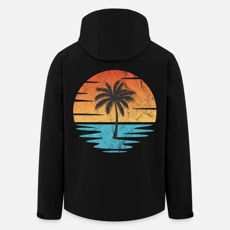 Beach Sunset - Men’s Recycled Softshell Jacket by Stanley/Stella - black