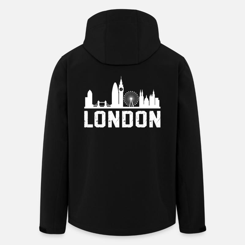 Skyline de Londres - Veste softshell homme en polyester recyclé Stanley/Stella - noir