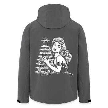 Christmas in retro vintage style - Men’s Recycled Softshell Jacket by Stanley/Stella - black - Back - AI Model Male 185 light (185cm)