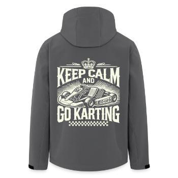 Keep Calm and Go-Kart Driving - Men’s Recycled Softshell Jacket by Stanley/Stella - black - Back - AI Model Male 185 light (185cm)