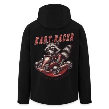 Kart racer raccoon in go-kart adventure - Men’s Recycled Softshell Jacket by Stanley/Stella - black - Back - AI Model Male 185 light (185cm)