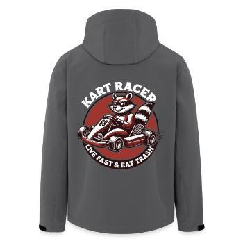 Kart Racer Raccoon Go-Kart Adventure - Men’s Recycled Softshell Jacket by Stanley/Stella - black - Back - AI Model Male 185 light (185cm)