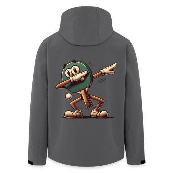 Dabbing Table Tennis Racket Cartoon Funny - Men’s Recycled Softshell Jacket by Stanley/Stella - black - Back - AI Model Male 185 light (185cm)