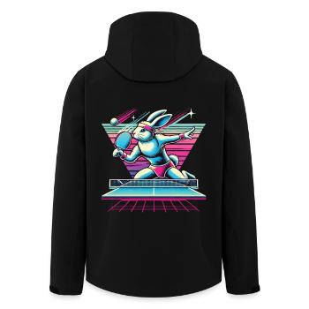 Lapin de tennis de table Vaporwave dans le style Sinthwave - Veste softshell homme en polyester recyclé Stanley/Stella - noir - Dos - AI Model Male 185 light (185cm)
