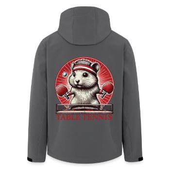 Hamster Retro Vintage Tischtennis Fan Design - Recycelte Männer Softshell-Jacke von Stanley/Stella - Schwarz - Hinten - AI Model Male 185 light (185cm)