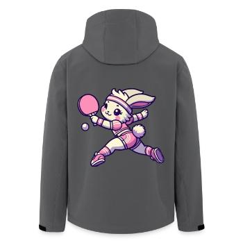 Kawaii Hase Spielt Tischtennis Kunst - Recycelte Männer Softshell-Jacke von Stanley/Stella - Schwarz - Hinten - AI Model Male 185 light (185cm)