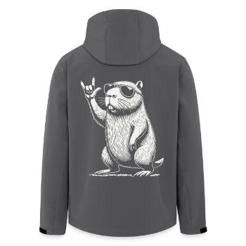Rock Musik Heavy Metal Festival Capybara - Recycelte Männer Softshell-Jacke von Stanley/Stella - Schwarz - Hinten - AI Model Male 185 light (185cm)