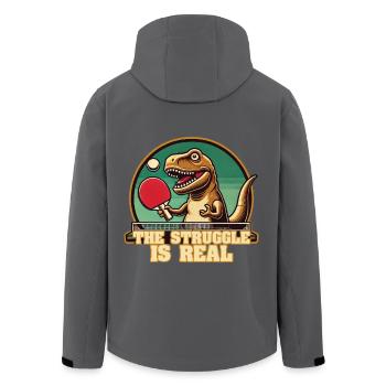 Lustiger T-Rex Tischtennis Struggle Spruch - Recycelte Männer Softshell-Jacke von Stanley/Stella - Schwarz - Hinten - AI Model Male 185 light (185cm)