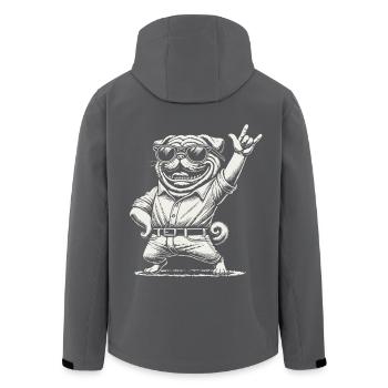 Lustiges Rock Musik Heavy Metal Festival Retro - Recycelte Männer Softshell-Jacke von Stanley/Stella - Schwarz - Hinten - AI Model Male 185 light (185cm)
