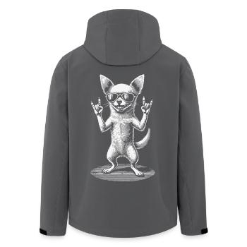 Lustiger Chihuahua Rock Musik Konzert - Recycelte Männer Softshell-Jacke von Stanley/Stella - Schwarz - Hinten - AI Model Male 185 light (185cm)