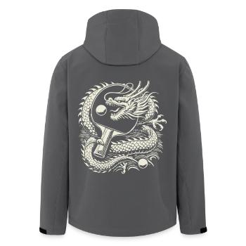Drachen Tischtennis Kunstwerk mit Schläger - Recycelte Männer Softshell-Jacke von Stanley/Stella - Schwarz - Hinten - AI Model Male 185 light (185cm)