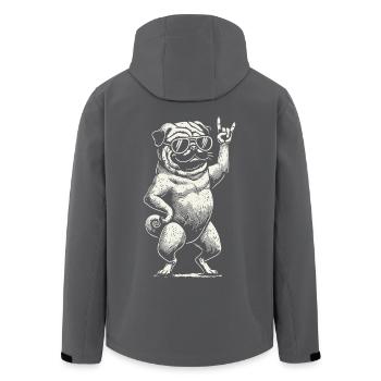 Rock Musik Mops Heavy Metal Festival Design - Recycelte Männer Softshell-Jacke von Stanley/Stella - Schwarz - Hinten - AI Model Male 185 light (185cm)