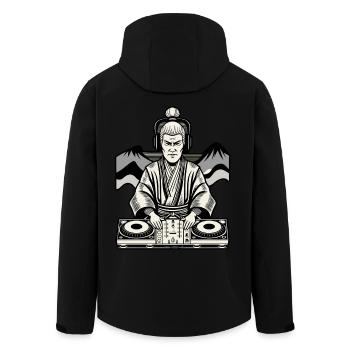 Musik Retro Streetwear DJ Samurai Graffiti - Recycelte Männer Softshell-Jacke von Stanley/Stella - Schwarz - Hinten - AI Model Male 185 light (185cm)