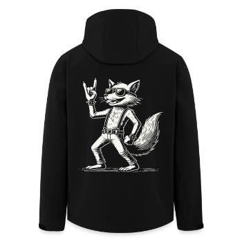 Rock Musik Fuchs Konzert Festival Design - Recycelte Männer Softshell-Jacke von Stanley/Stella - Schwarz - Hinten - AI Model Male 185 light (185cm)