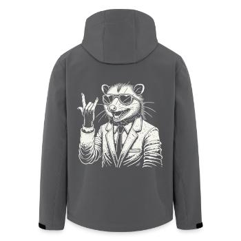 Opossum Retro Rock Musik Festival Heavy Metal - Recycelte Männer Softshell-Jacke von Stanley/Stella - Anthrazit - Hinten - AI Model Male 185 light (185cm)