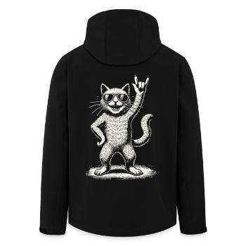 Rock Musik Lustige Katze Heavy Metal Konzert - Recycelte Männer Softshell-Jacke von Stanley/Stella - Schwarz - Hinten - AI Model Male 185 light (185cm)