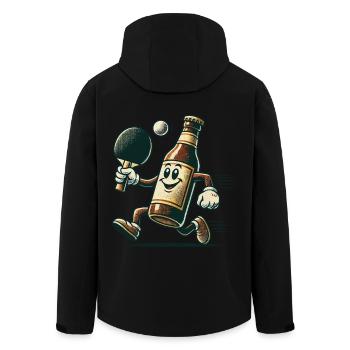 Drôle de bouteille de bière tennis de table design amusant - Veste softshell homme en polyester recyclé Stanley/Stella - noir - Dos - AI Model Male 185 light (185cm)