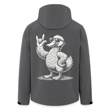 Heavy Metal Ente lustiger Festival Spaß - Recycelte Männer Softshell-Jacke von Stanley/Stella - Schwarz - Hinten - AI Model Male 185 light (185cm)