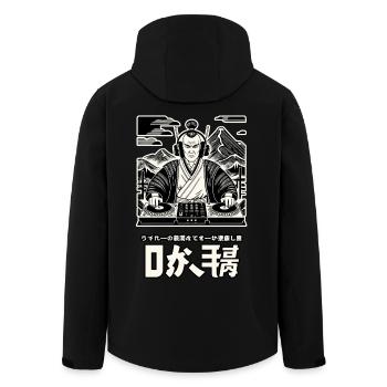 DJ Samurai Streetwear Musik Retro Design Vibes - Recycelte Männer Softshell-Jacke von Stanley/Stella - Schwarz - Hinten - AI Model Male 185 light (185cm)