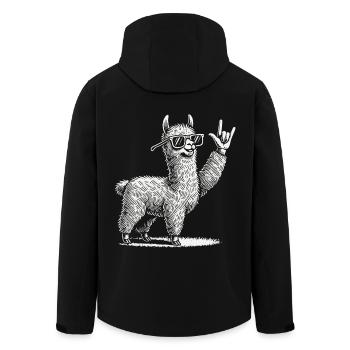 Rock Musik Lama Festival Konzert Design - Recycelte Männer Softshell-Jacke von Stanley/Stella - Schwarz - Hinten - AI Model Male 185 light (185cm)