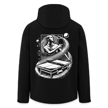 Meisterhaftes Tischtennis-Spielerlebnis für Fans - Recycelte Männer Softshell-Jacke von Stanley/Stella - Schwarz - Hinten - AI Model Male 185 light (185cm)