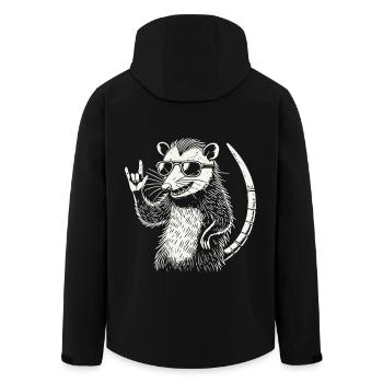 Opossum Heavy Metal Festival Retro - Men’s Recycled Softshell Jacket by Stanley/Stella - black - Back - AI Model Male 185 light (185cm)
