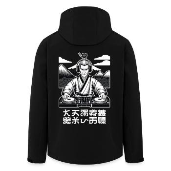DJ Samurai Musik Retro Streetwear Ukiyo-e - Recycelte Männer Softshell-Jacke von Stanley/Stella - Schwarz - Hinten - AI Model Male 185 light (185cm)