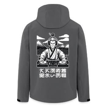 DJ Samurai Musik Retro Streetwear Ukiyo-e - Recycelte Männer Softshell-Jacke von Stanley/Stella - Anthrazit - Hinten - AI Model Male 185 light (185cm)