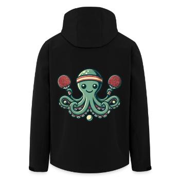 Lustiger Tischtennis Oktopus Cartoon Für Sportfans - Recycelte Männer Softshell-Jacke von Stanley/Stella - Schwarz - Hinten - AI Model Male 185 light (185cm)