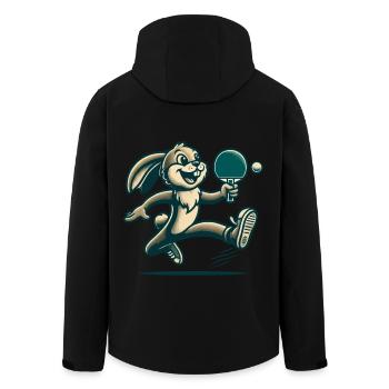 Lapin de tennis de table de dessin animé rétro - Veste softshell homme en polyester recyclé Stanley/Stella - noir - Dos - AI Model Male 185 light (185cm)