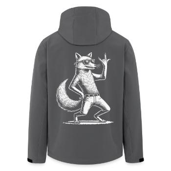 Rock Musik Lustige Heavy Metal Fuchs - Recycelte Männer Softshell-Jacke von Stanley/Stella - Schwarz - Hinten - AI Model Male 185 light (185cm)