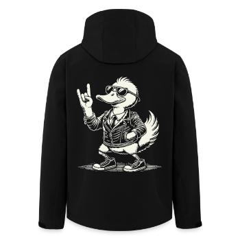 Rock Musik Lustige Ente Festival Design - Recycelte Männer Softshell-Jacke von Stanley/Stella - Schwarz - Hinten - AI Model Male 185 light (185cm)