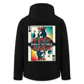 Retro Spielkarte Tischtennis König - Recycelte Männer Softshell-Jacke von Stanley/Stella - Schwarz - Hinten - AI Model Male 185 light (185cm)