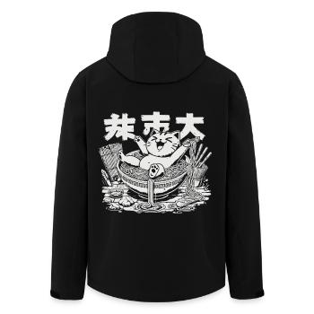Kawaii Cats Ramen Noodles Japanese Streetwear - Men’s Recycled Softshell Jacket by Stanley/Stella - black - Back - AI Model Male 185 light (185cm)