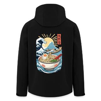 Ramen Nudeln Ukiyo-E Japanisches Retro Streetwear - Recycelte Männer Softshell-Jacke von Stanley/Stella - Schwarz - Hinten - AI Model Male 185 light (185cm)