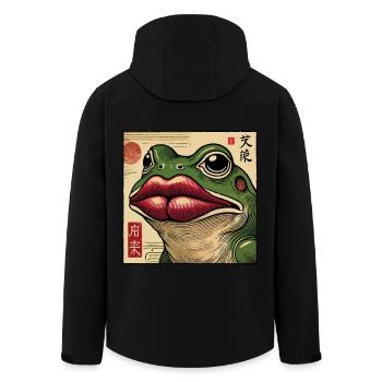 Drôle japonais Ukiyo-e Frog Streetwear Meme - Veste softshell homme en polyester recyclé Stanley/Stella - noir - Dos - AI Model Male 185 light (185cm)