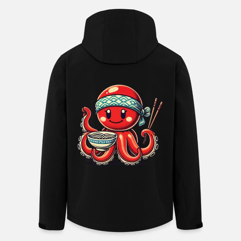 Nouilles Ramen Japonaises Anime Octopus - Veste softshell homme en polyester recyclé Stanley/Stella - noir