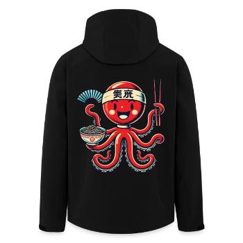 Kawaii Octopus Ramen Lover Nouilles du Japon - Veste softshell homme en polyester recyclé Stanley/Stella - noir - Dos - AI Model Male 185 light (185cm)