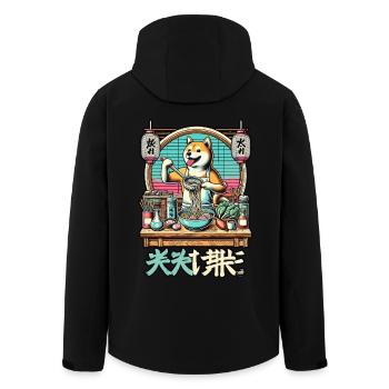 Shiba Hund Ramen Chefkoch Im Ukiyo-E Stil Mit - Recycelte Männer Softshell-Jacke von Stanley/Stella - Schwarz - Hinten - AI Model Male 185 light (185cm)