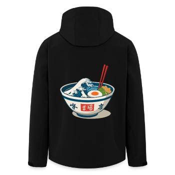 Ramen Nudeln Ukiyo-E Japan Retro Ästhetik - Recycelte Männer Softshell-Jacke von Stanley/Stella - Schwarz - Hinten - AI Model Male 185 light (185cm)