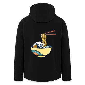 Japanisches Ramen Ukiyo-E Retro Ästhetik - Recycelte Männer Softshell-Jacke von Stanley/Stella - Schwarz - Hinten - AI Model Male 185 light (185cm)